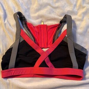 Black, pink, grey stylish dance bra.